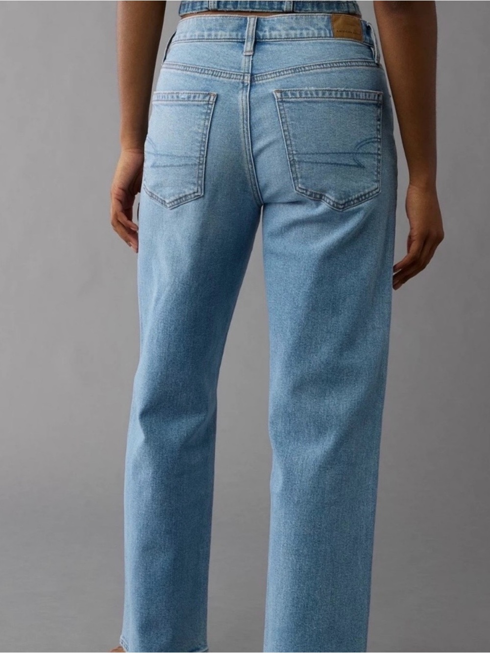American Eagle Stovepipe Strigid wide leg jeans Size 0 Light wash Casual Loose - Picture 4 of 11